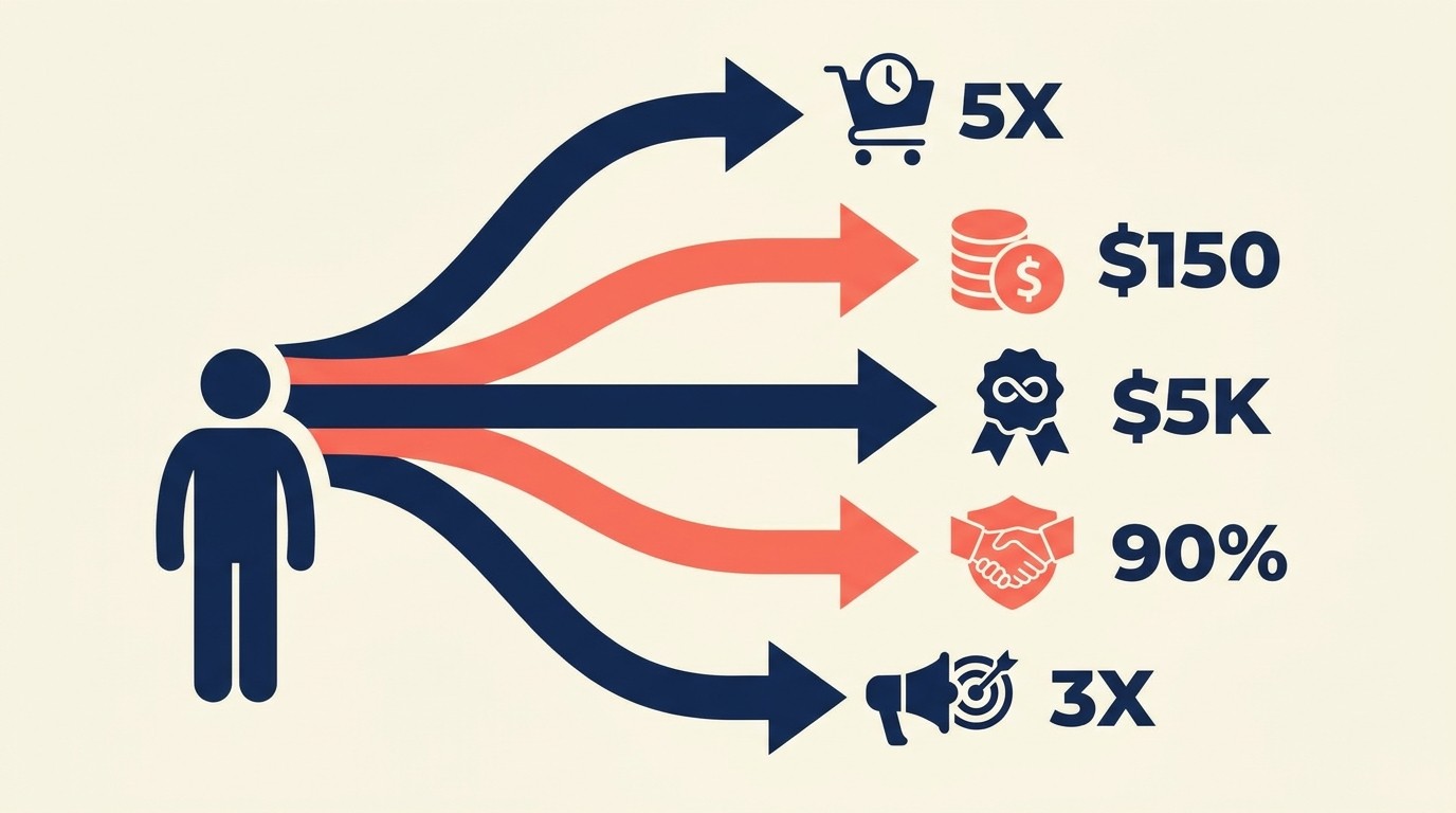 Business case for loyalty programs showing frequency, AOV, LTV, and retention uplifts