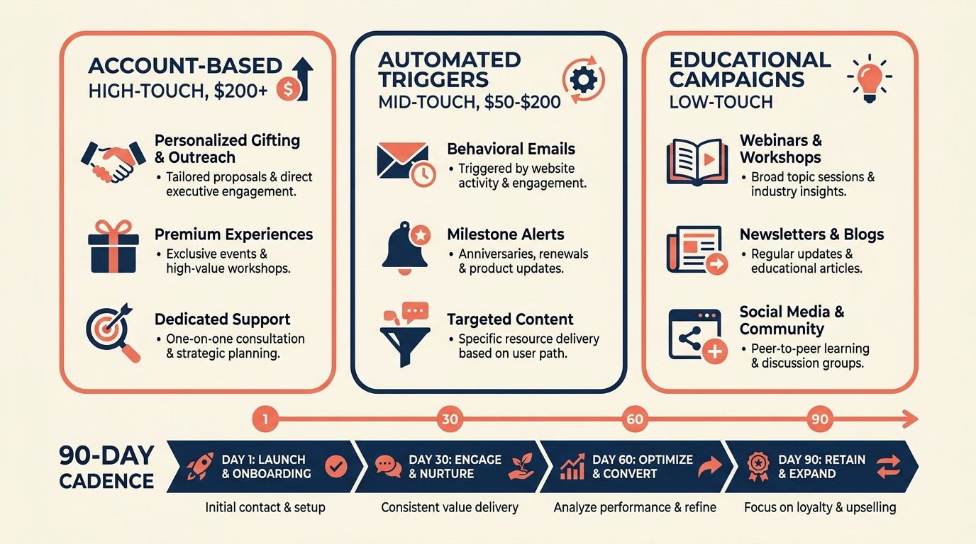 Account-based, automated-trigger, educational, and seasonal expansion programs