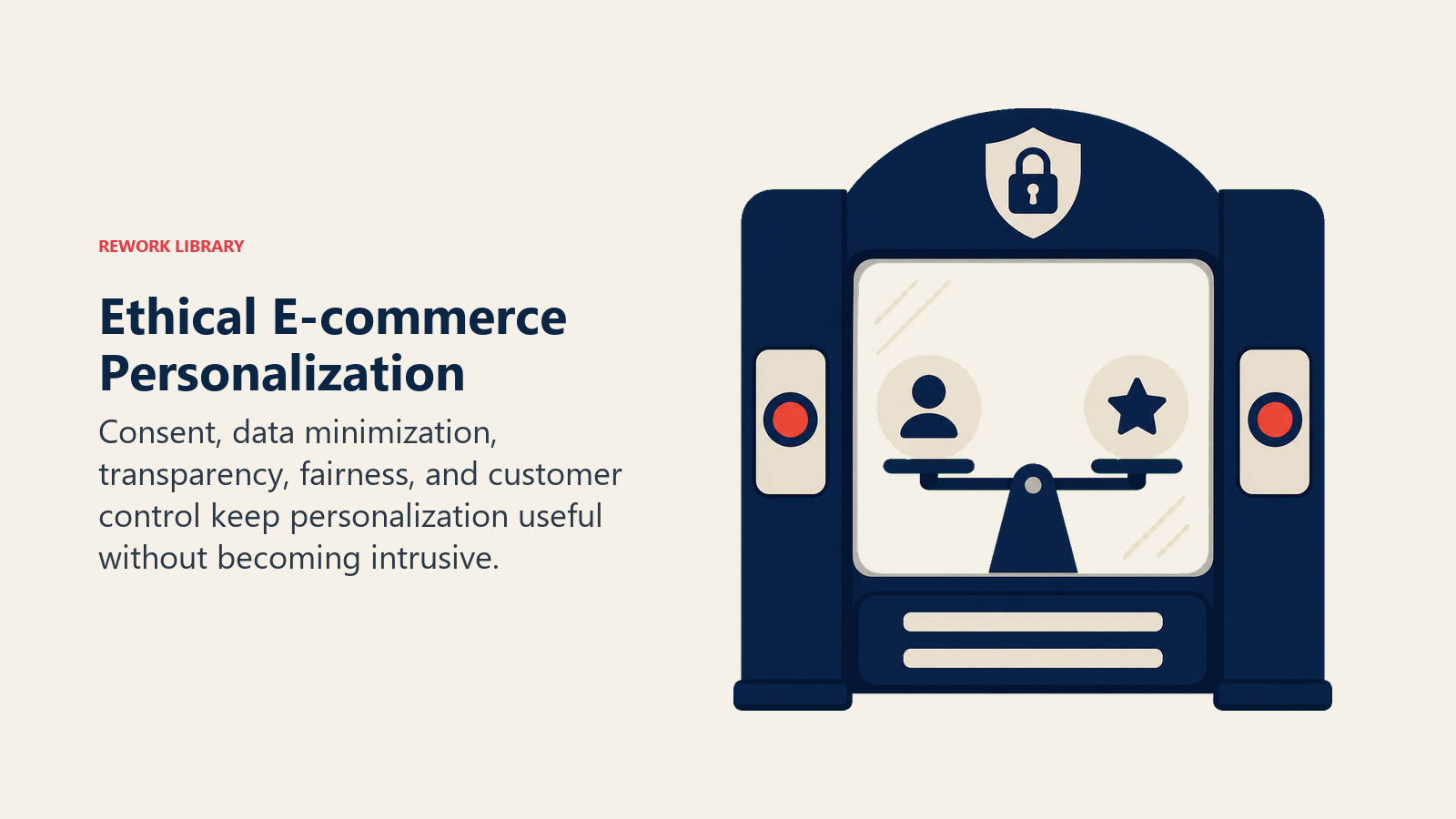 Ethical E-commerce Personalization illustrated with privacy gate and clear window