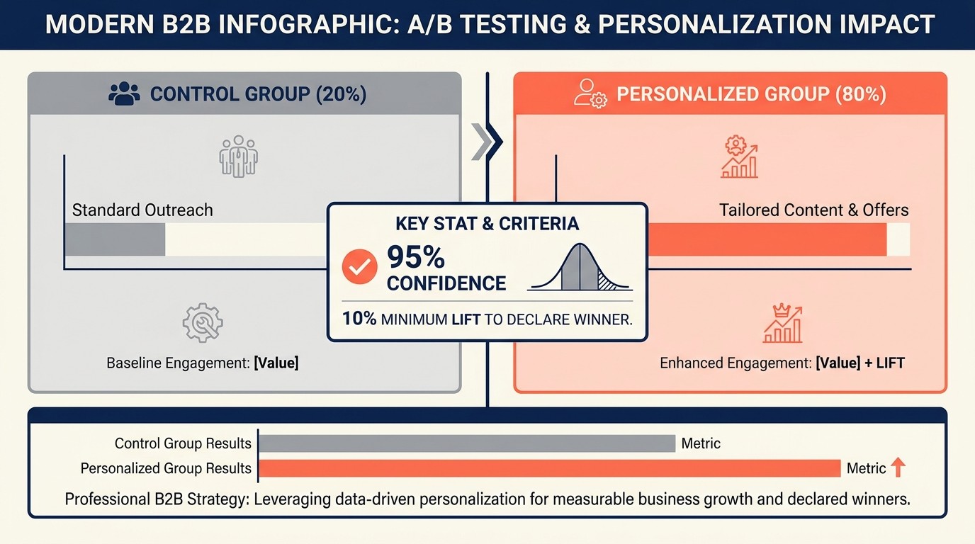 A/B testing and multivariate testing framework for measuring personalization lift and ROI