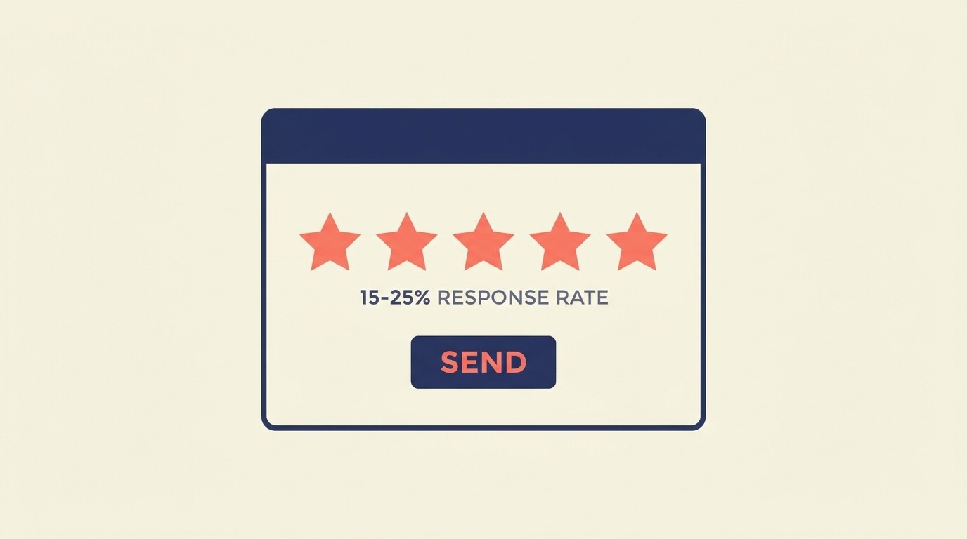 Multi-touch review request sequence with optimal timing by product type
