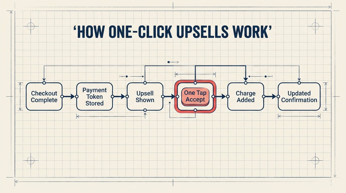 One-click upsell payment tokenization flow across platforms