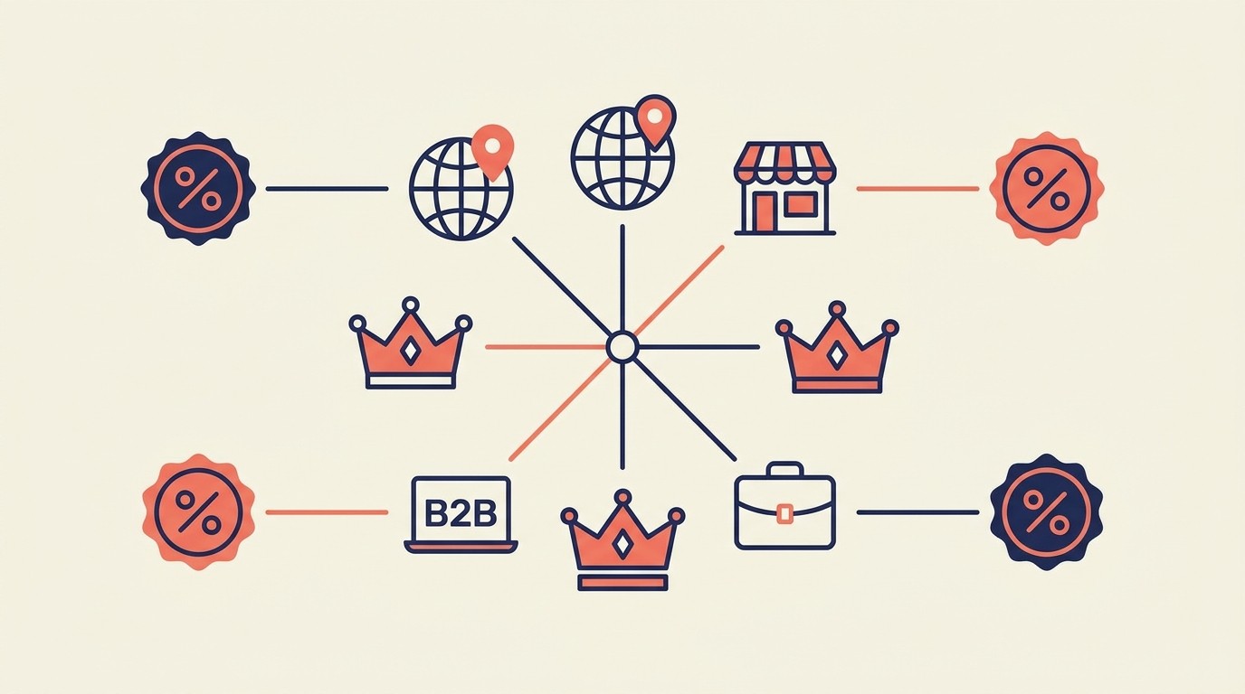 Segmented pricing across geographic, channel, customer, and B2B versus B2C dimensions