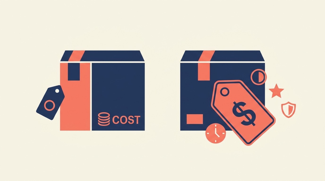 Value-based pricing framework showing how perceived customer value drives price decisions