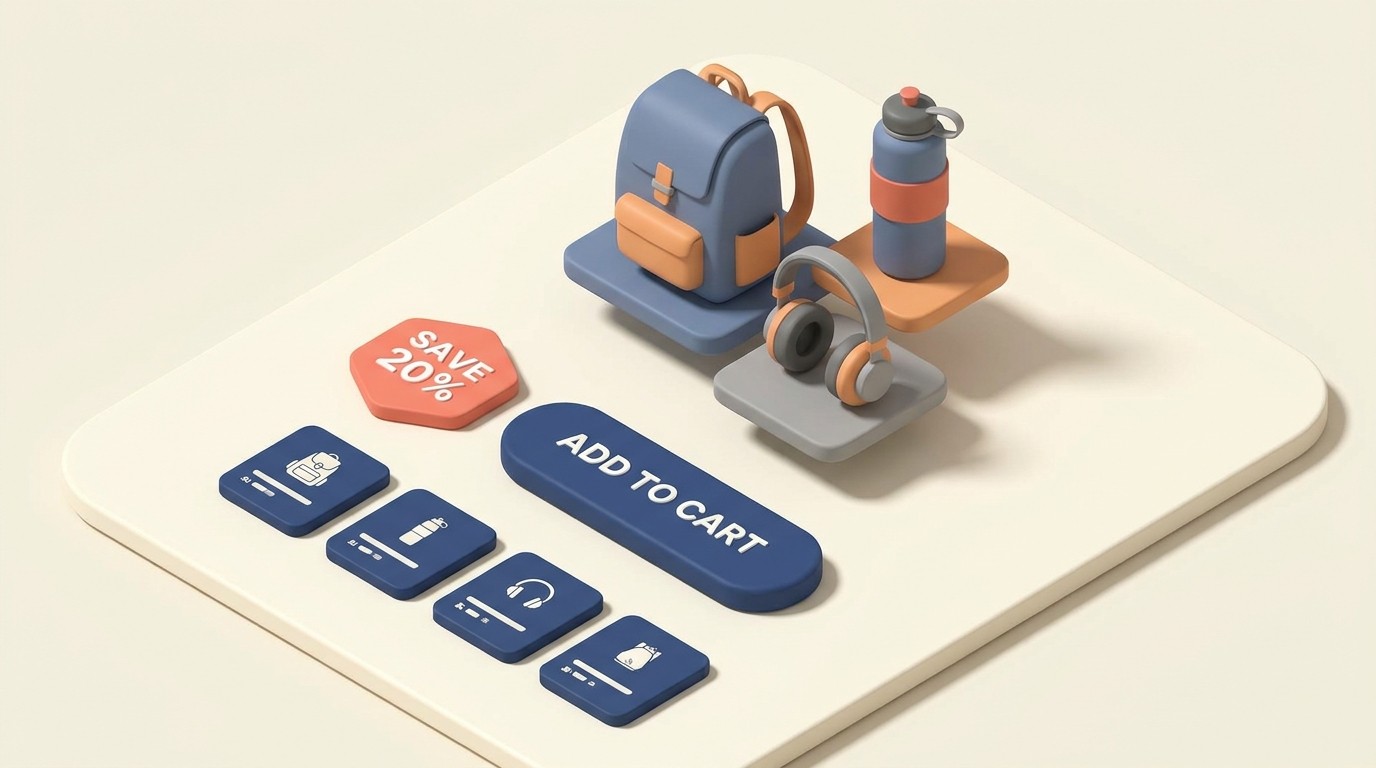 Bundle presentation placements on product pages, dedicated pages, and mobile