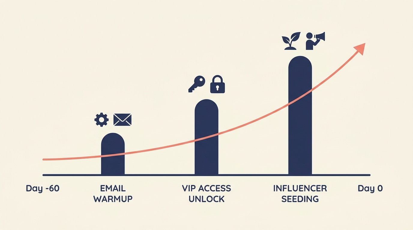 Building anticipation through email segmentation, VIP early access, and influencer outreach