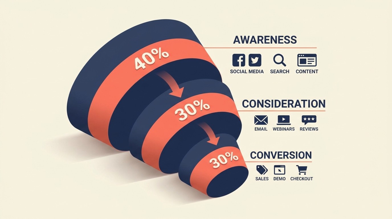 Synchronized marketing campaign architecture across paid, organic, and owned channels