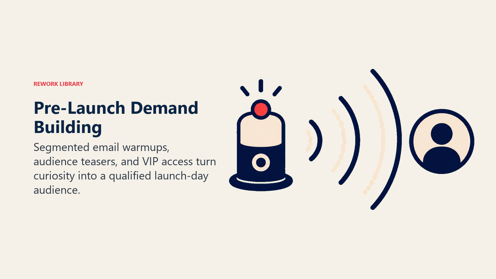 Pre-Launch Demand Building illustrated with anticipation broadcast
