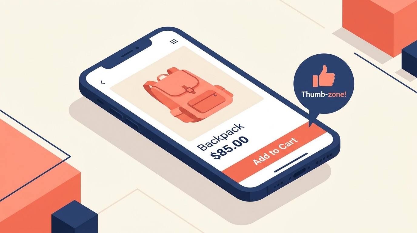 Mobile-optimized product page with sticky Add to Cart button and touch-friendly design