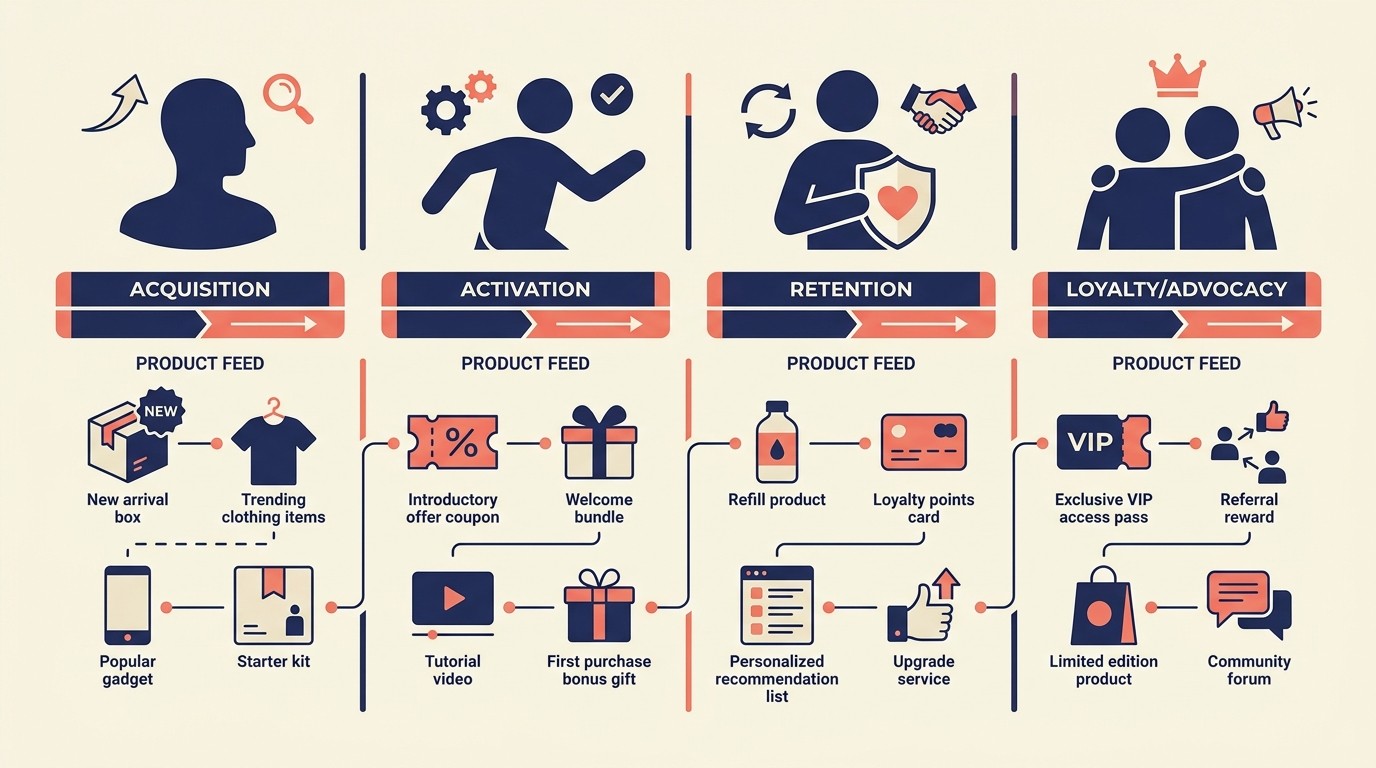Personalization segmentation framework from first-time visitors to VIP customers with matching recommendation tactics