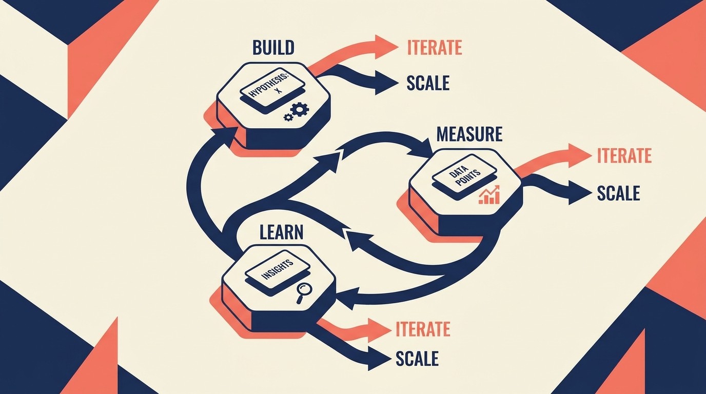 Iterative validation cycles with hypothesis-driven testing and learning from failures