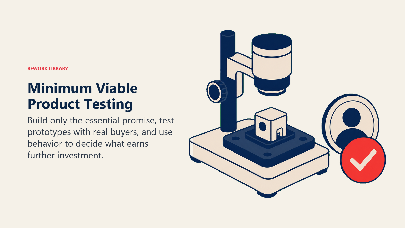Minimum Viable Product Testing illustrated with prototype test bench