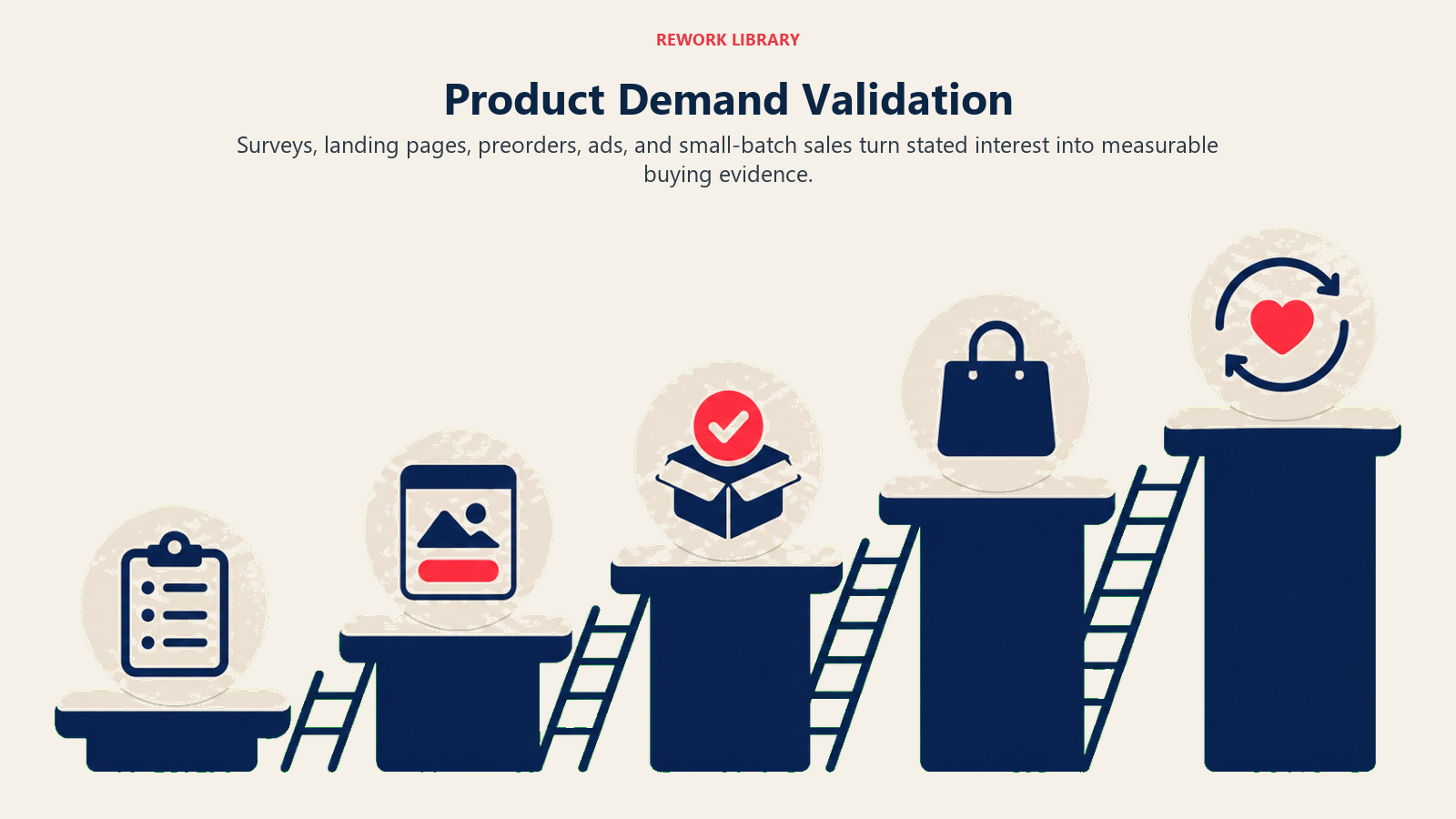 Product Demand Validation illustrated with evidence ladder