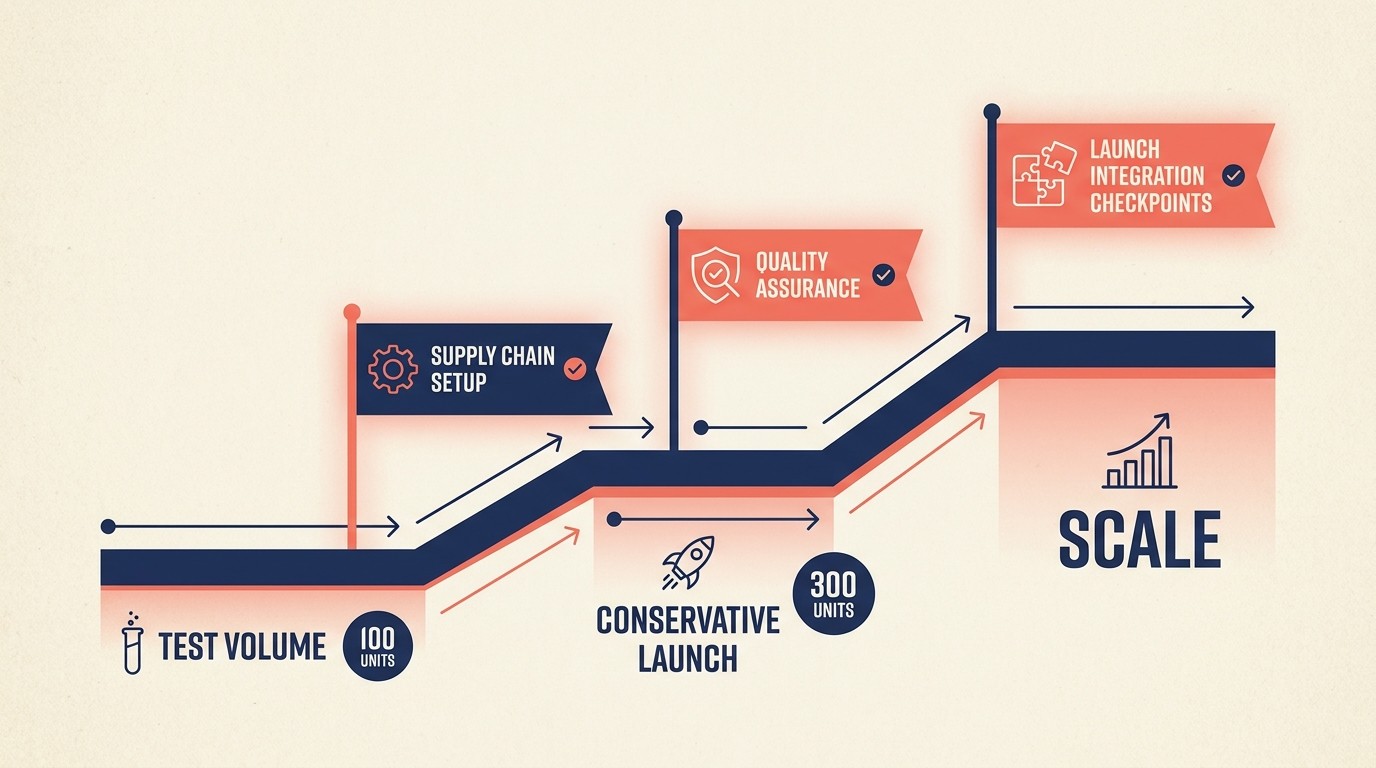 Scaling after validation with conservative first order launch integration and continuous validation