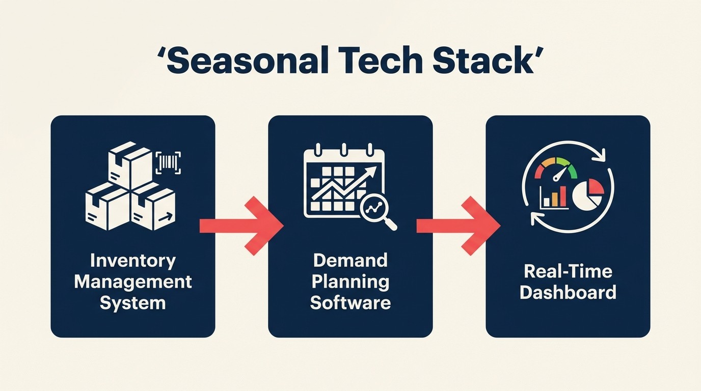 Seasonal command center dashboard with inventory management demand planning and real-time sales visibility
