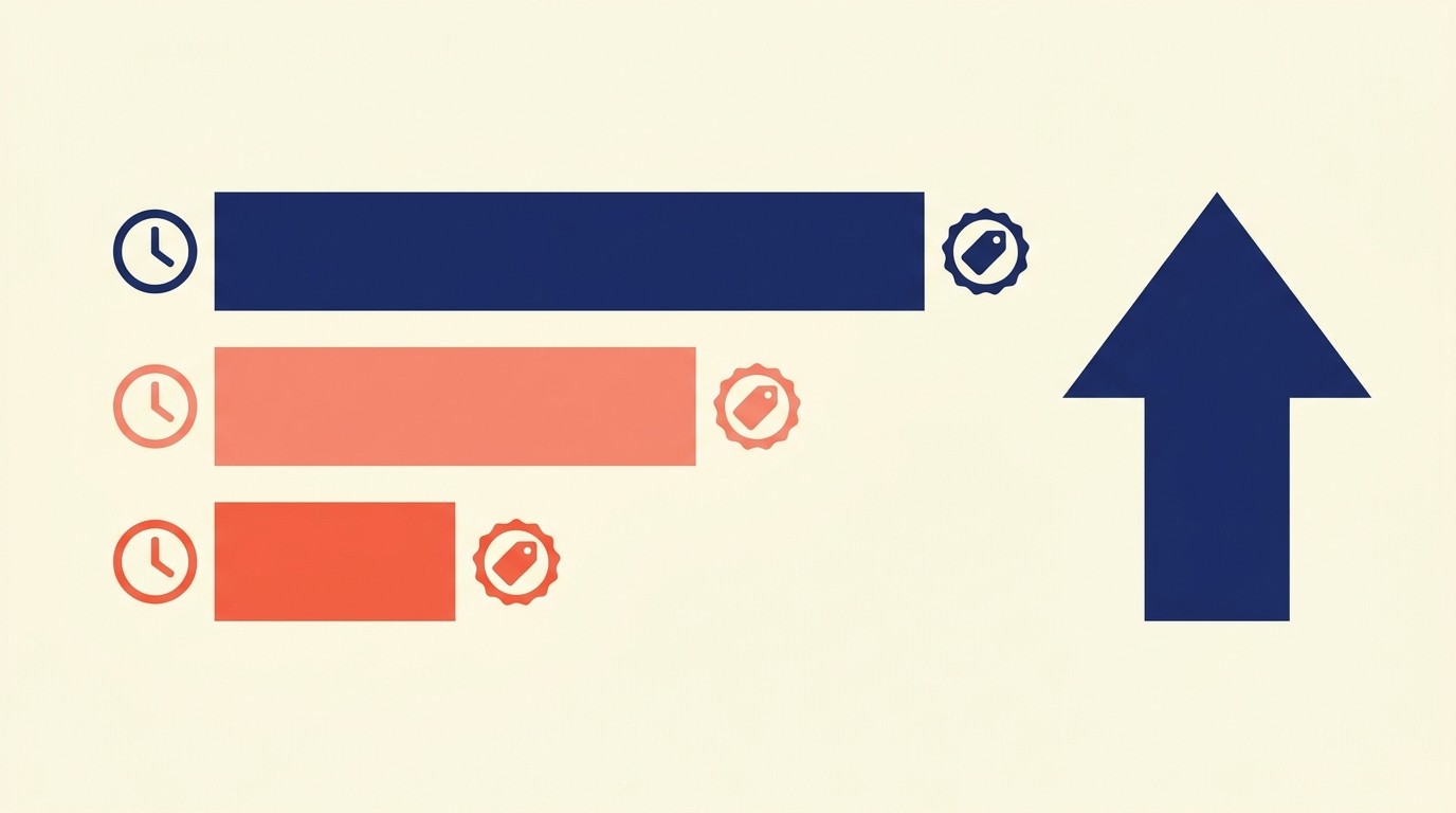 Checkout shipping tier presentation showing delivery date display and pricing gap psychology