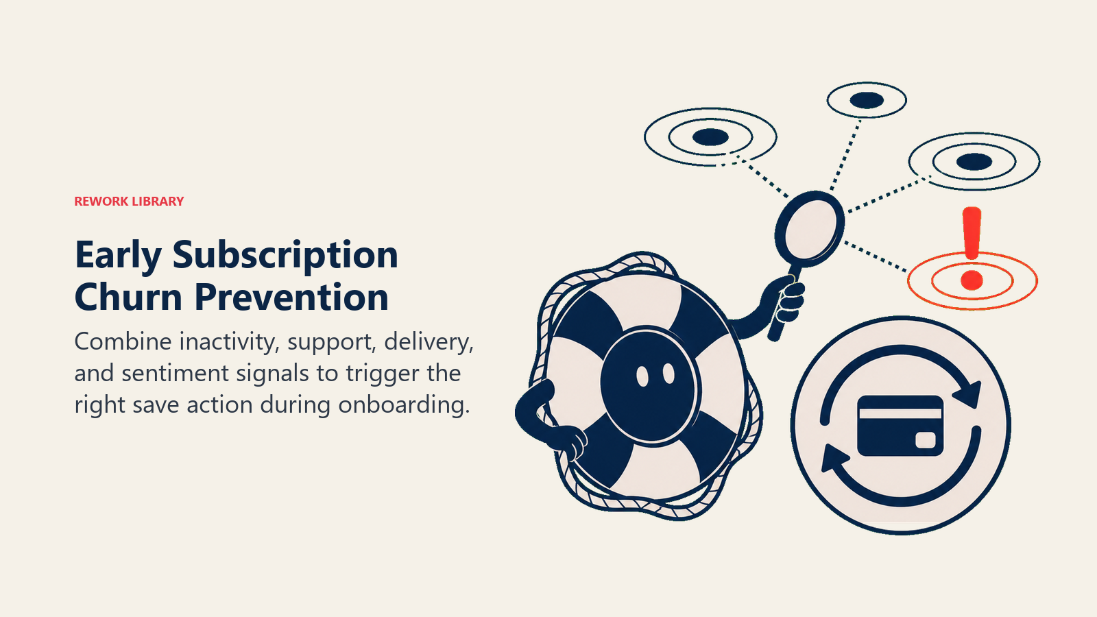 Early Subscription Churn Prevention illustrated with churn risk buoy