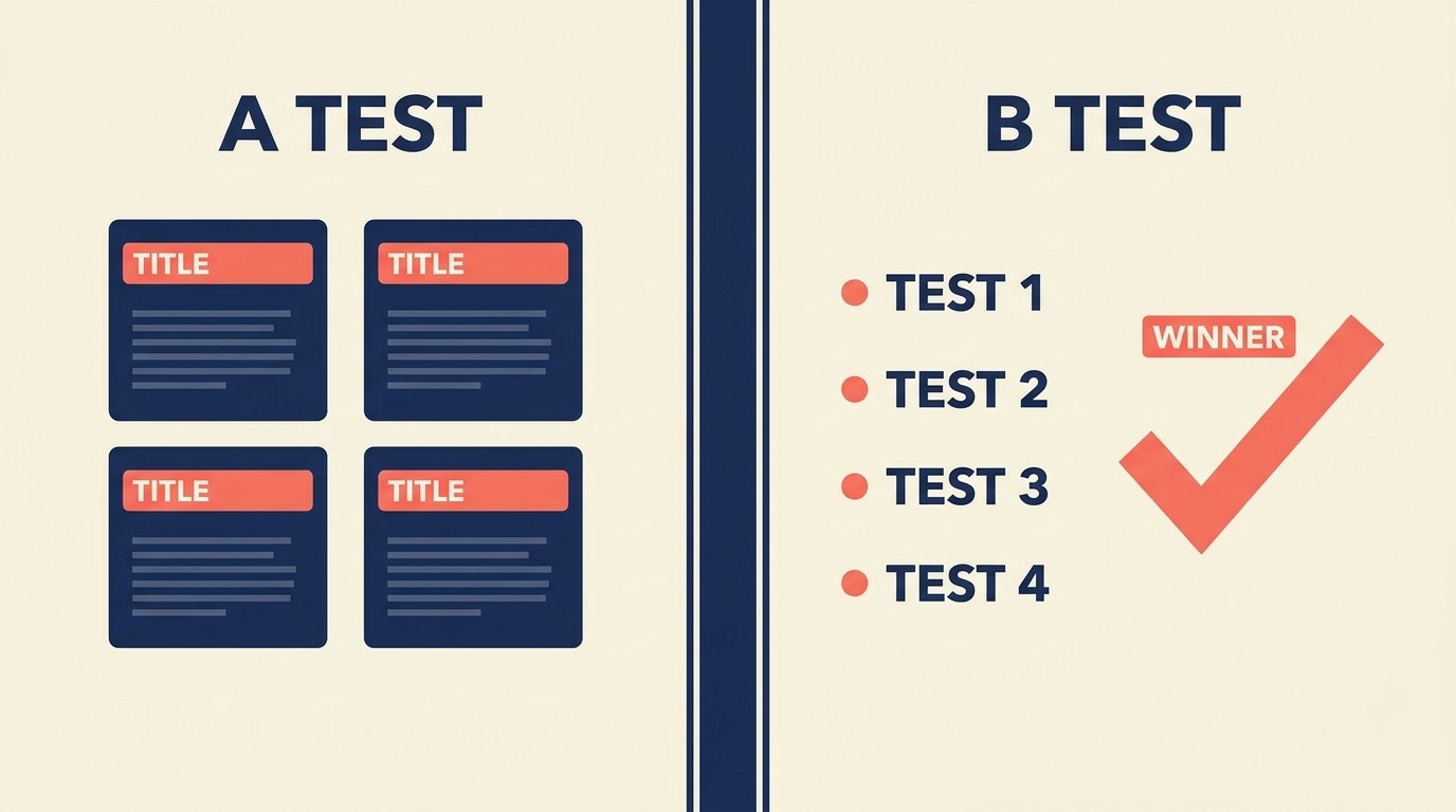 A/B testing framework dashboard comparing upsell variants across placement, messaging, and pricing display