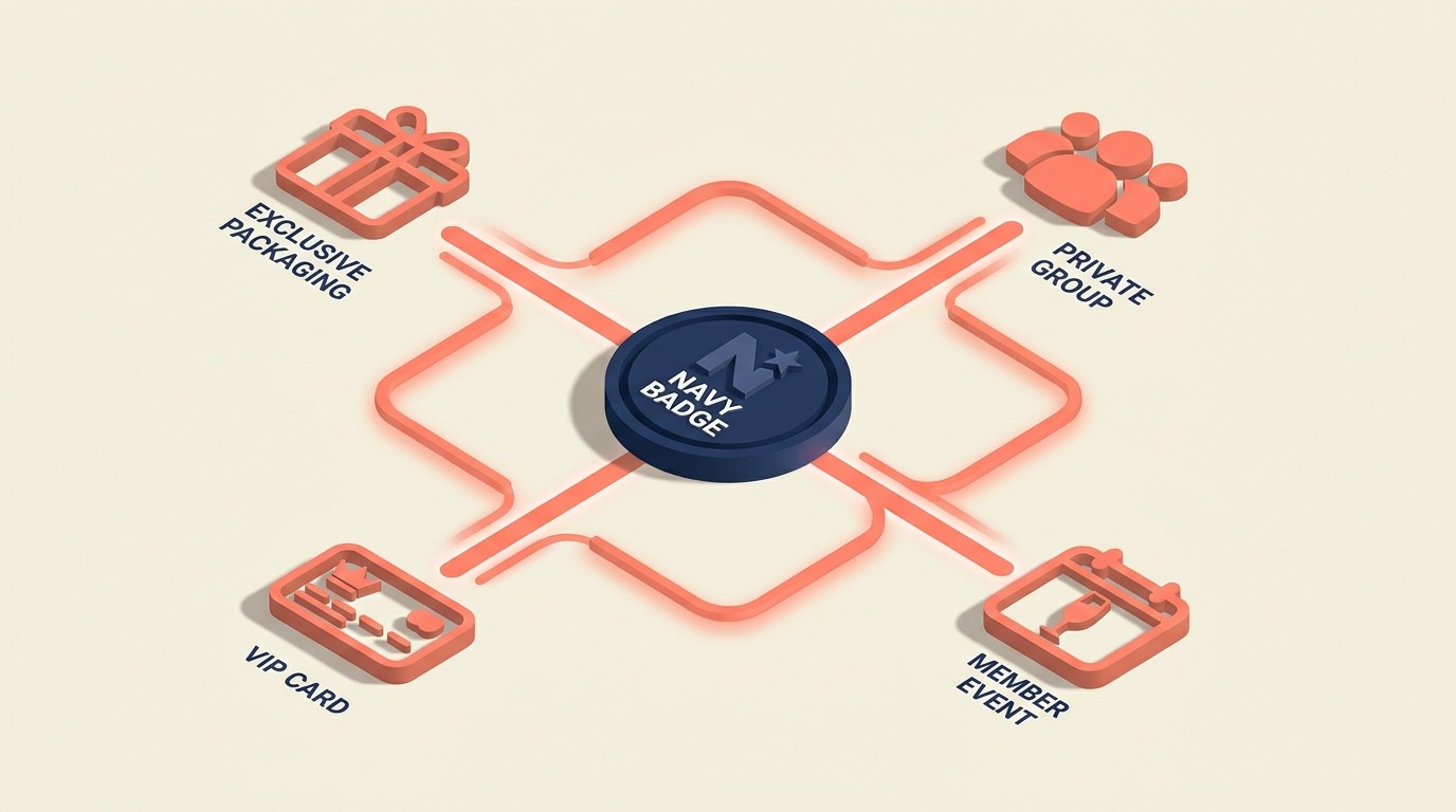 VIP recognition pillars combining visual status signals, exclusive features, and community building for elite customers