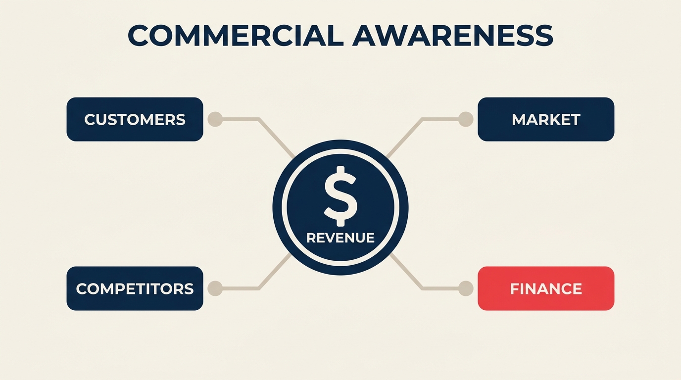 Commercial awareness shown as understanding how a business makes money