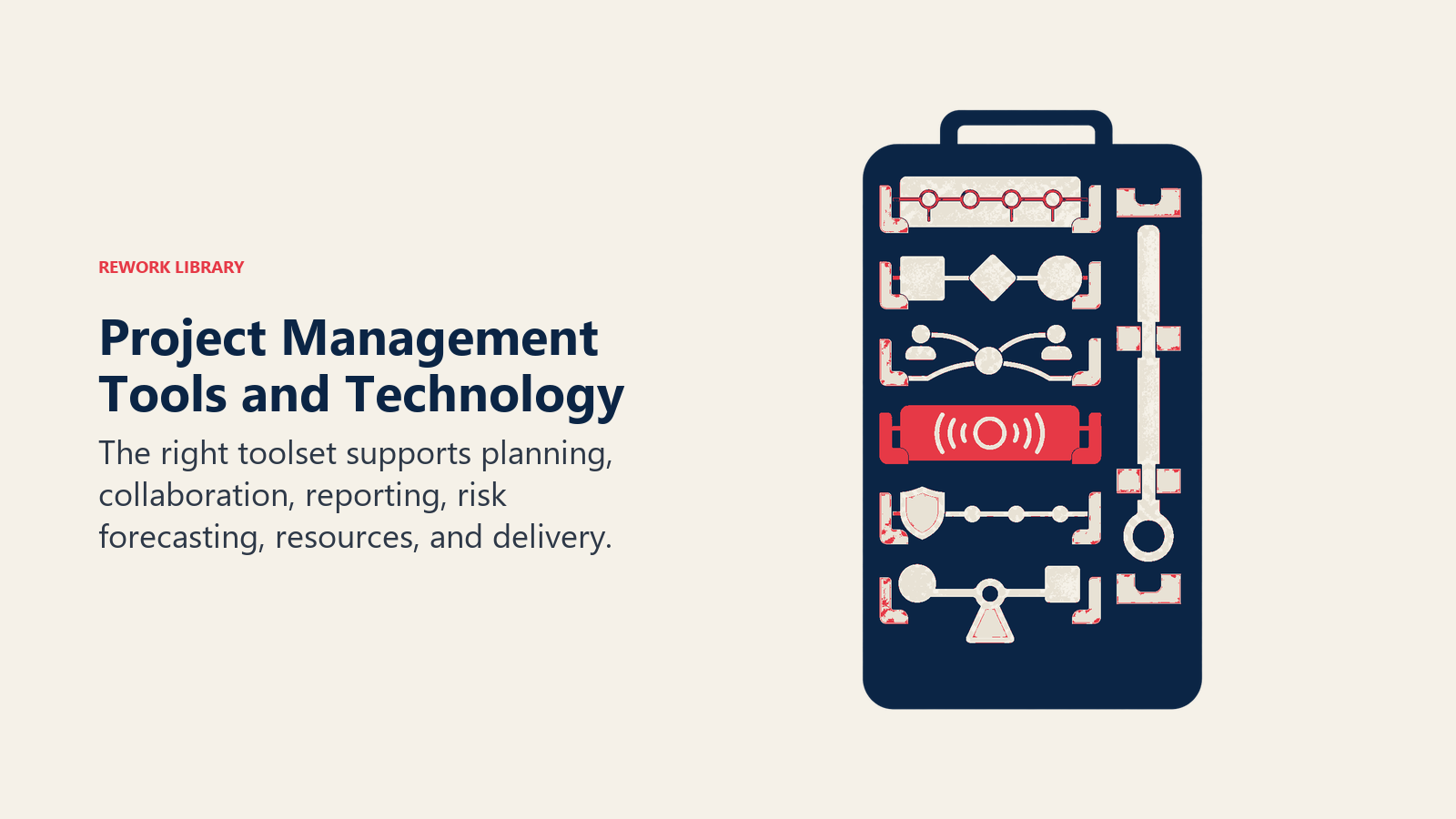 Project Management Tools and Technology illustrated by modular project tool cabinet