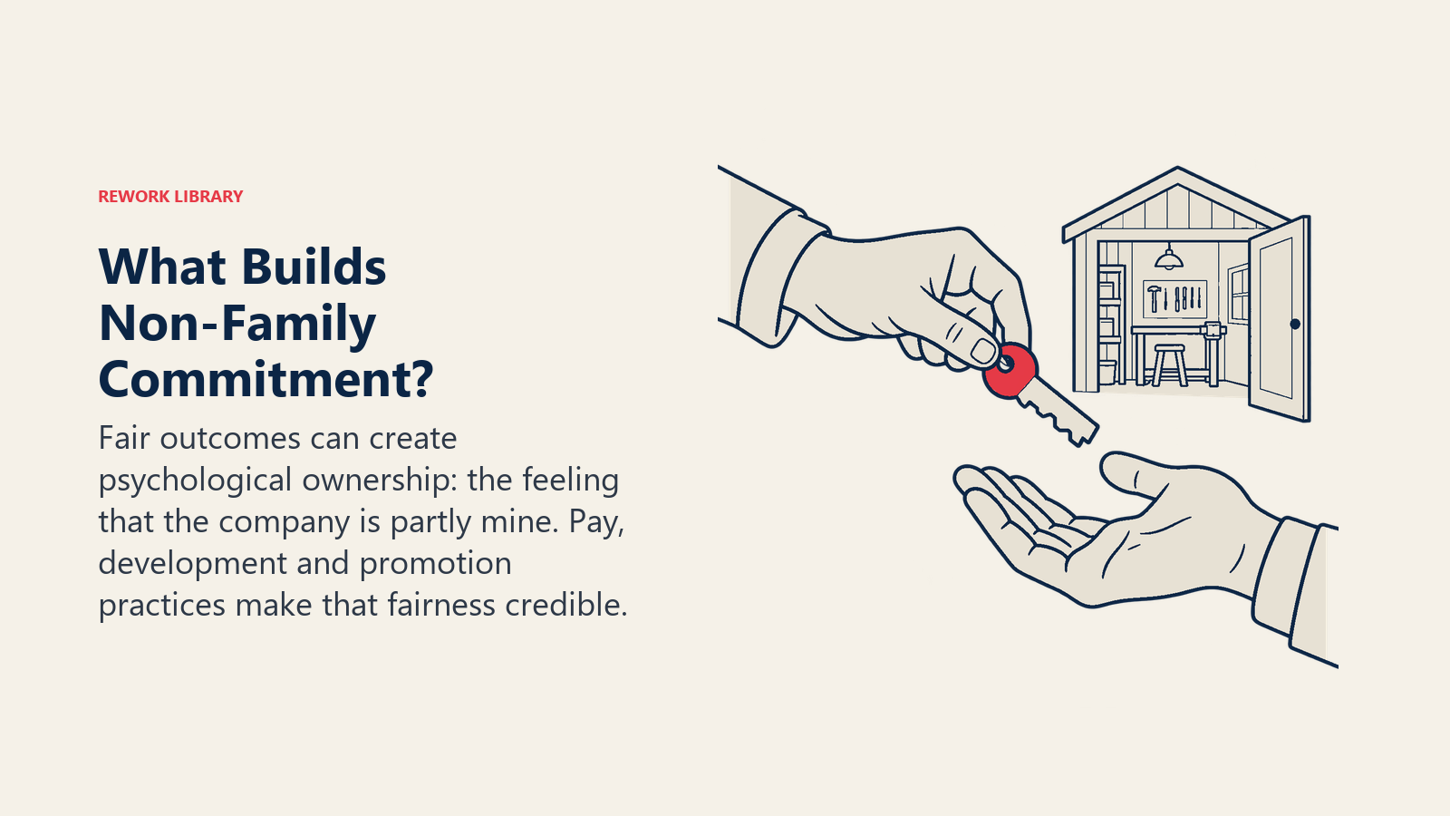 What Builds Non-Family Commitment illustrated by shared workshop key