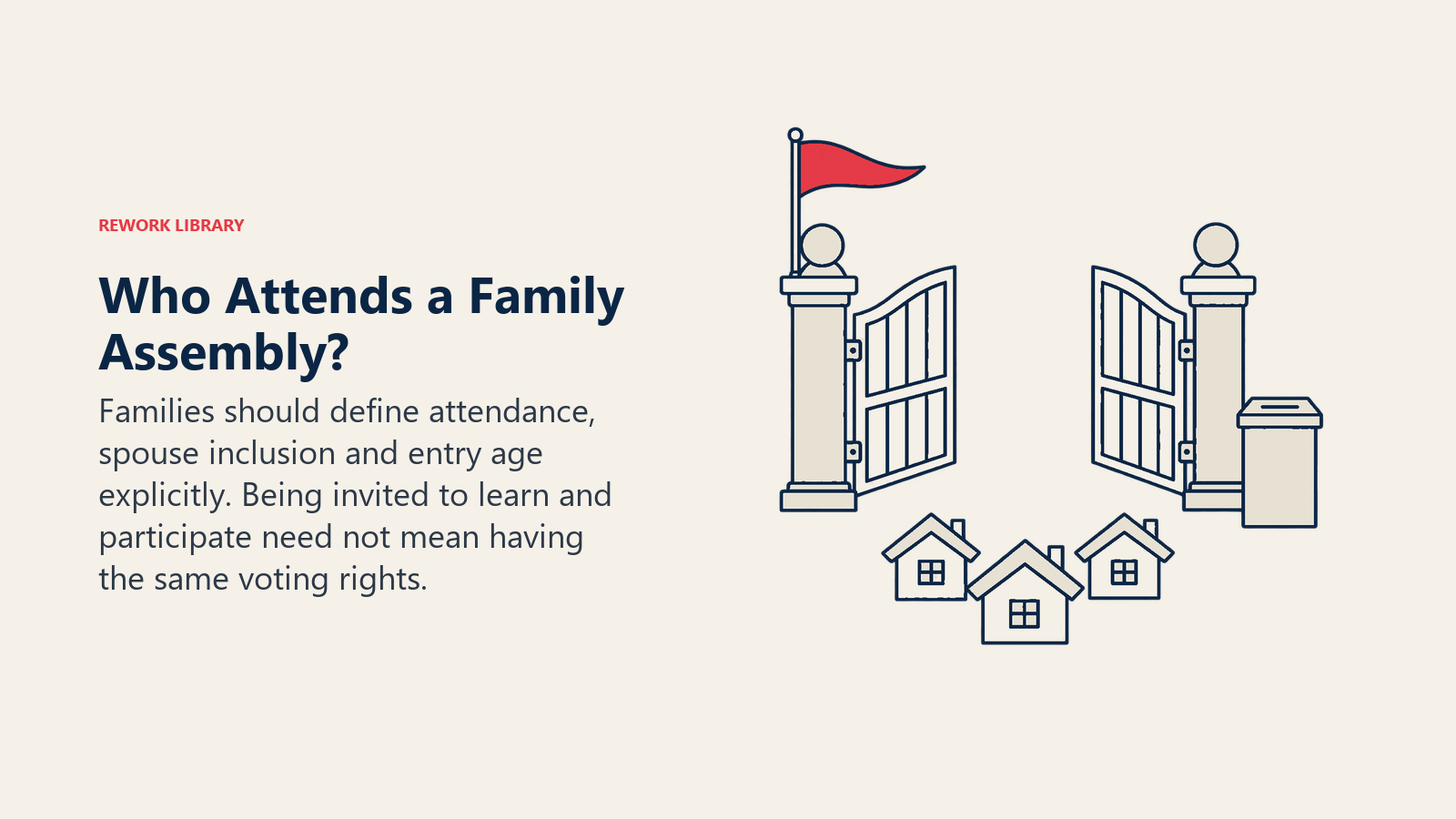 Open family assembly entrance with voting kept separate from attendance