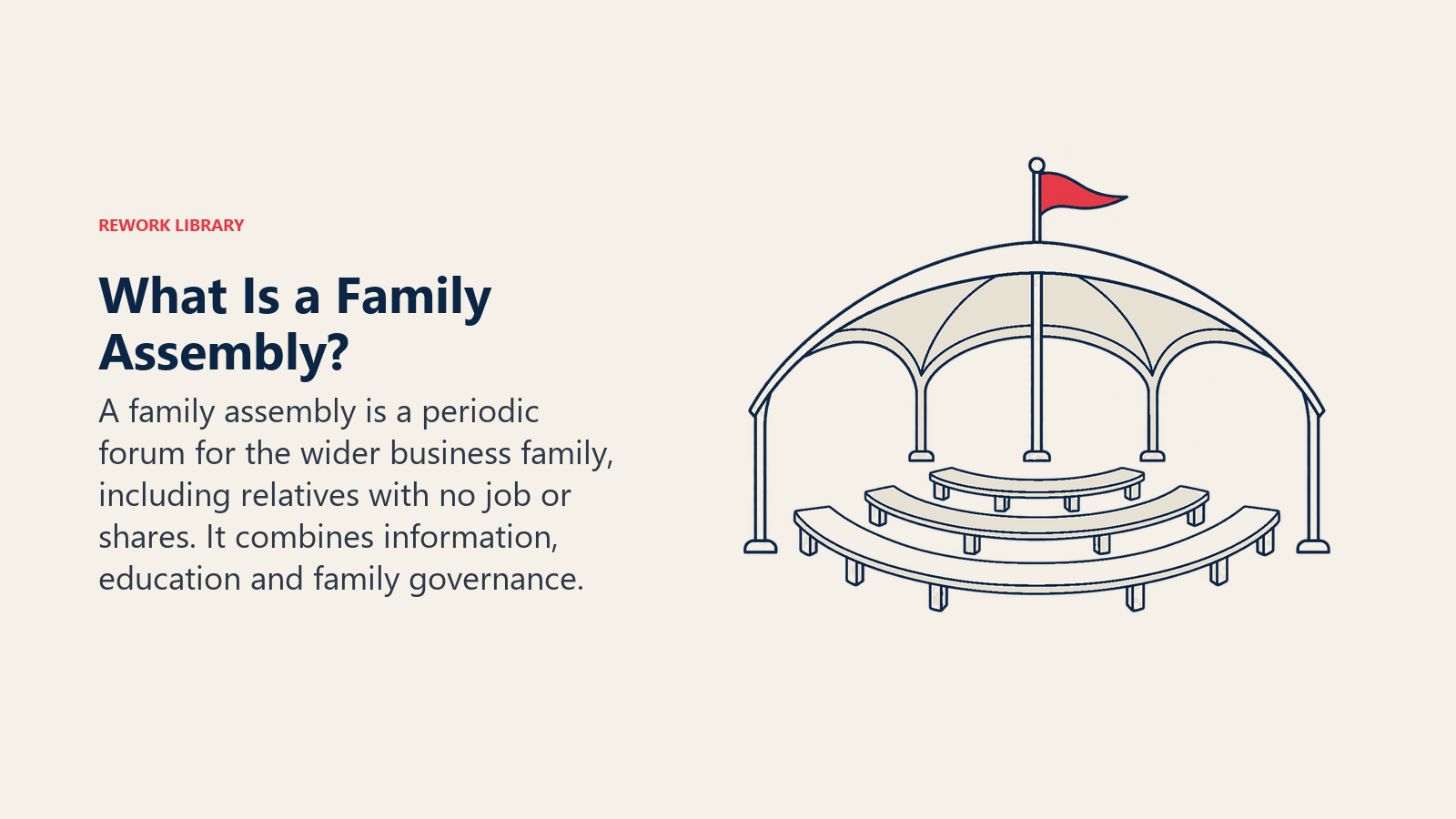 Open family assembly pavilion with space for the wider business family