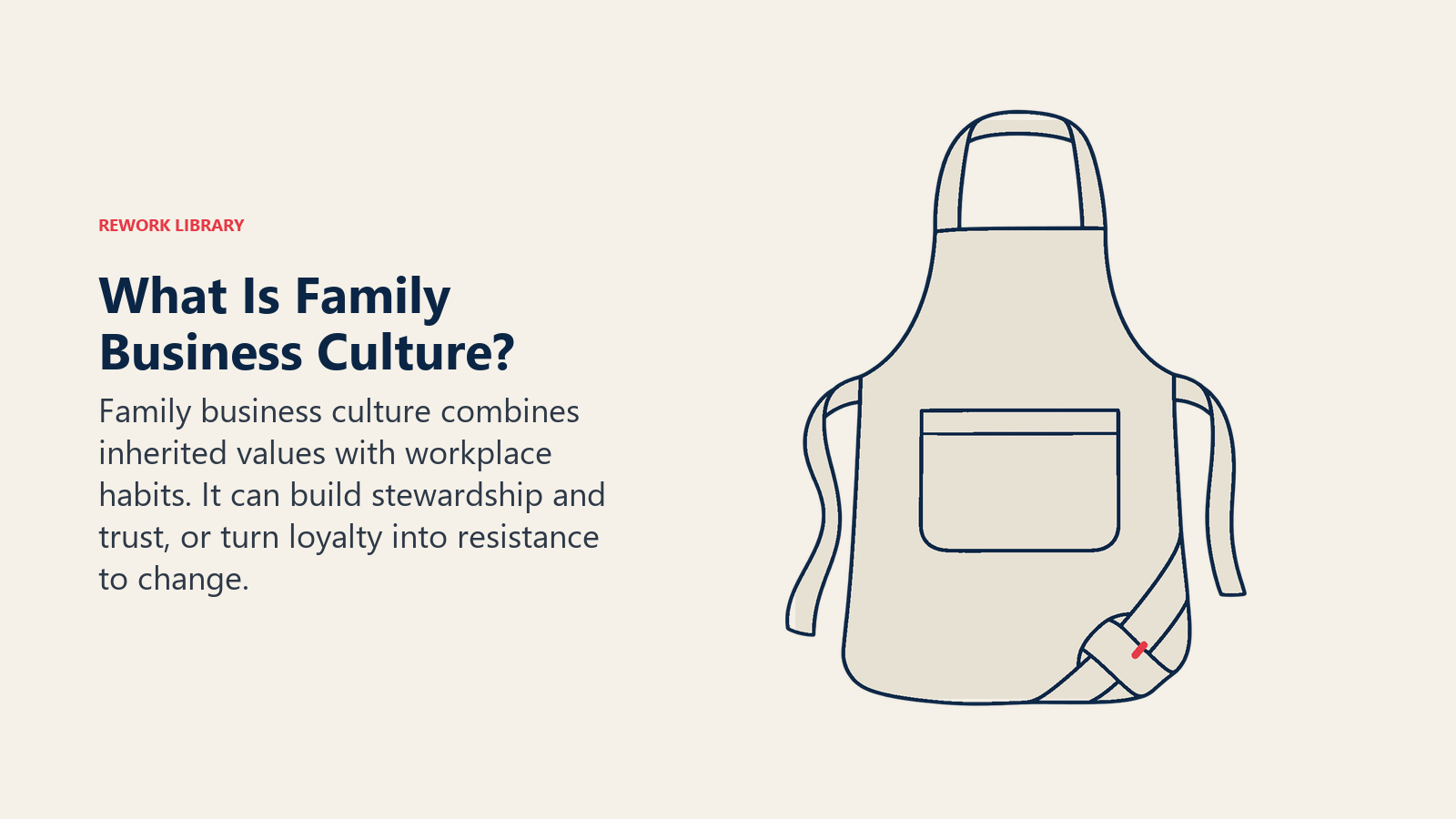 What Is Family Business Culture illustrated by woven work apron