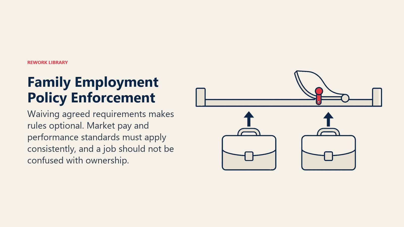 Family employment policy applying the same threshold without special bypasses