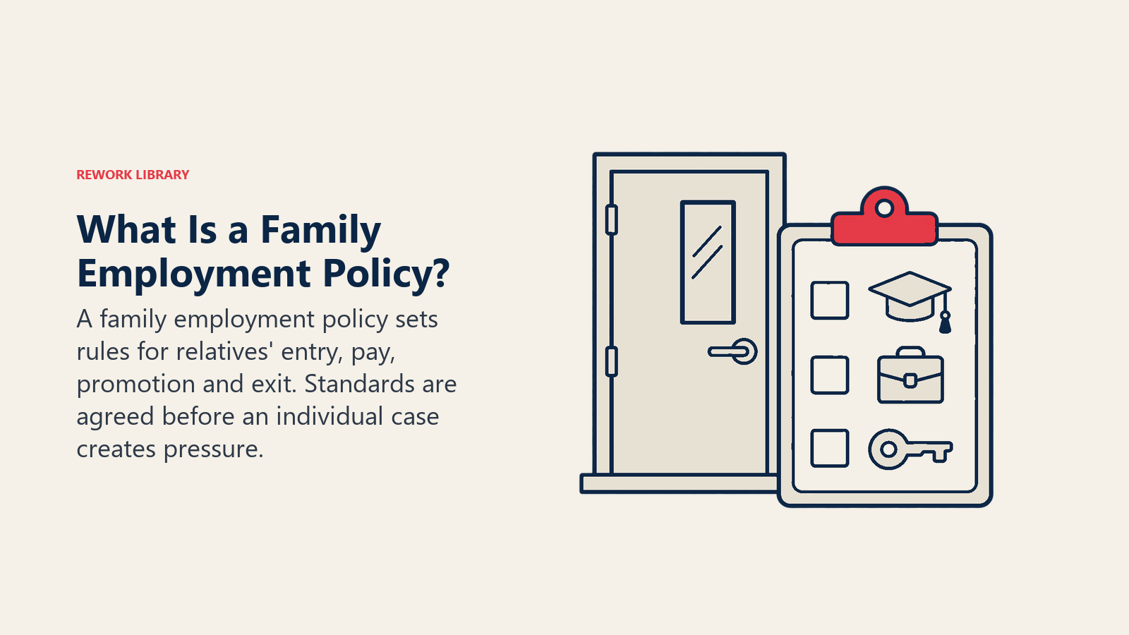 Family employment policy entry doorway with education, experience and vacancy requirements
