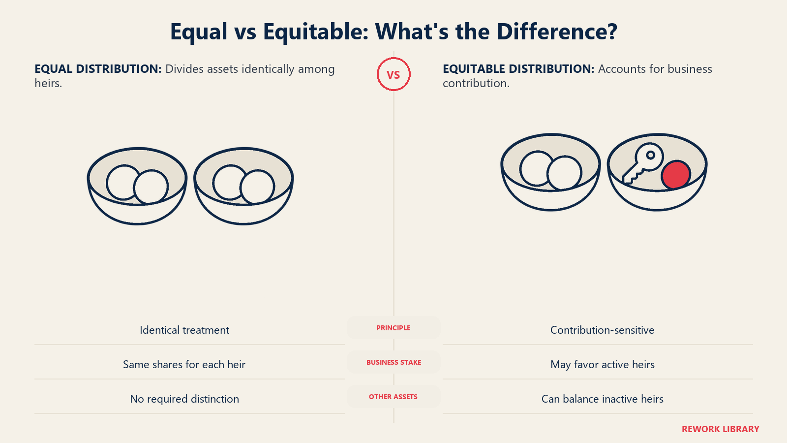 Equal vs Equitable: What's the Difference? illustrated by asset allocation.