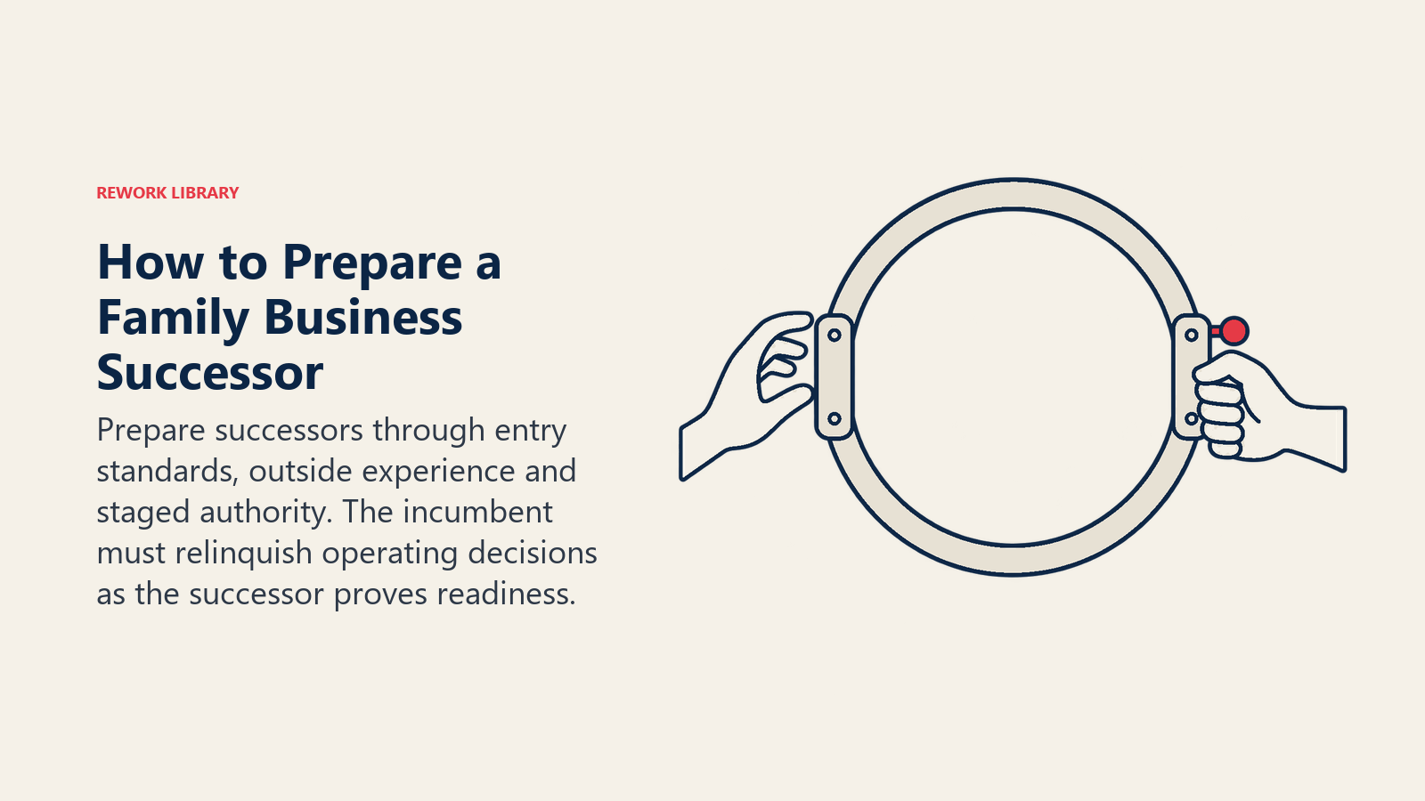 How to Prepare a Family Business Successor illustrated by practice workbench.
