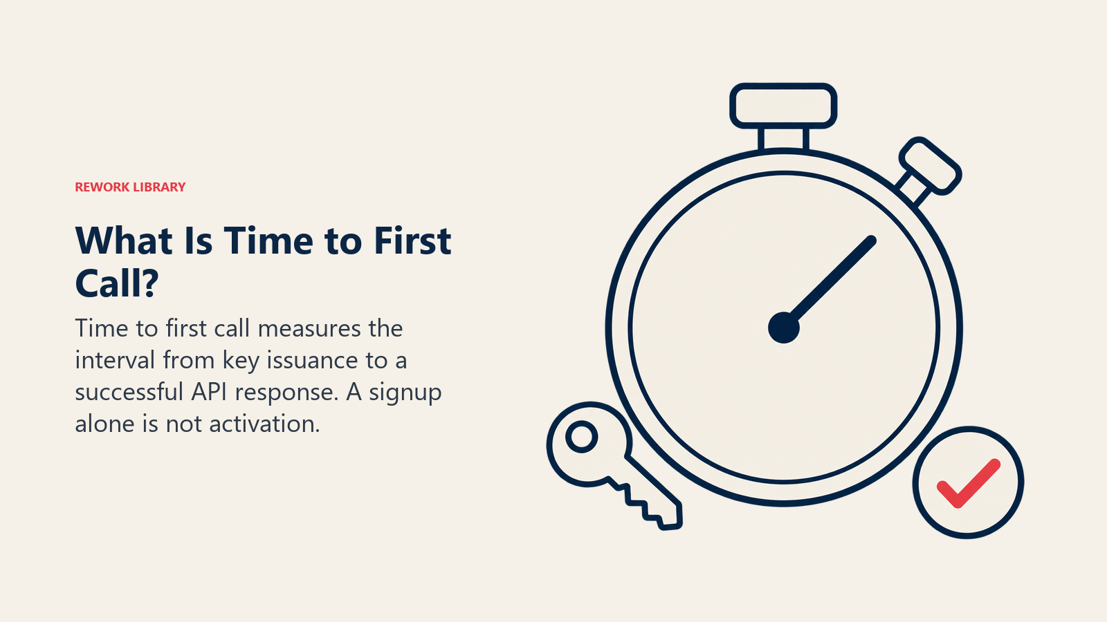Time to first call measured with a stopwatch between developer key issuance and the first successful API response.