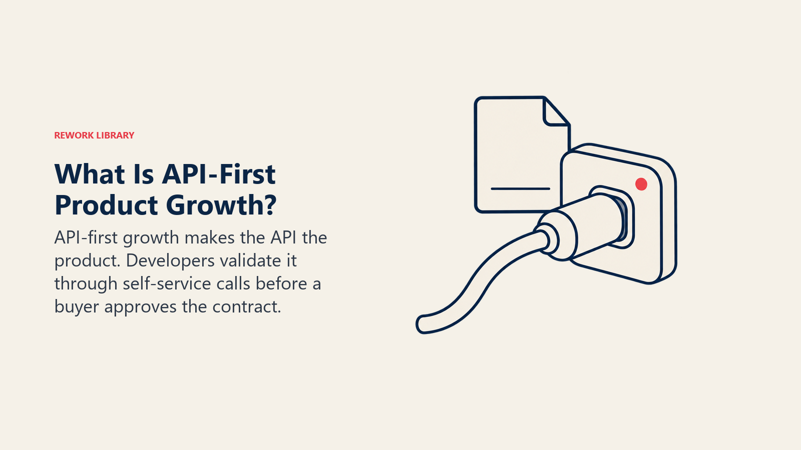 API-first product growth shown as a working API connection established before an unsigned commercial agreement.