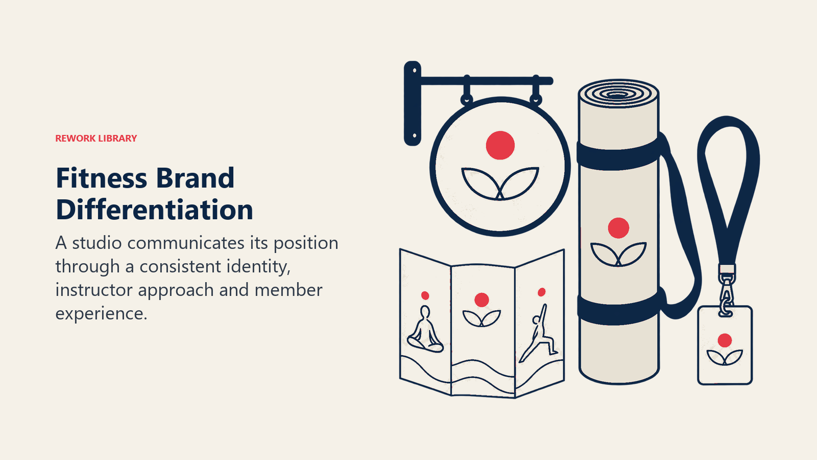 Fitness Brand Differentiation illustrated through brand touchpoints administration artifacts.