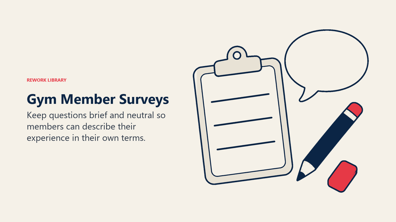 Gym Member Surveys illustrated through a short neutral survey with open responses