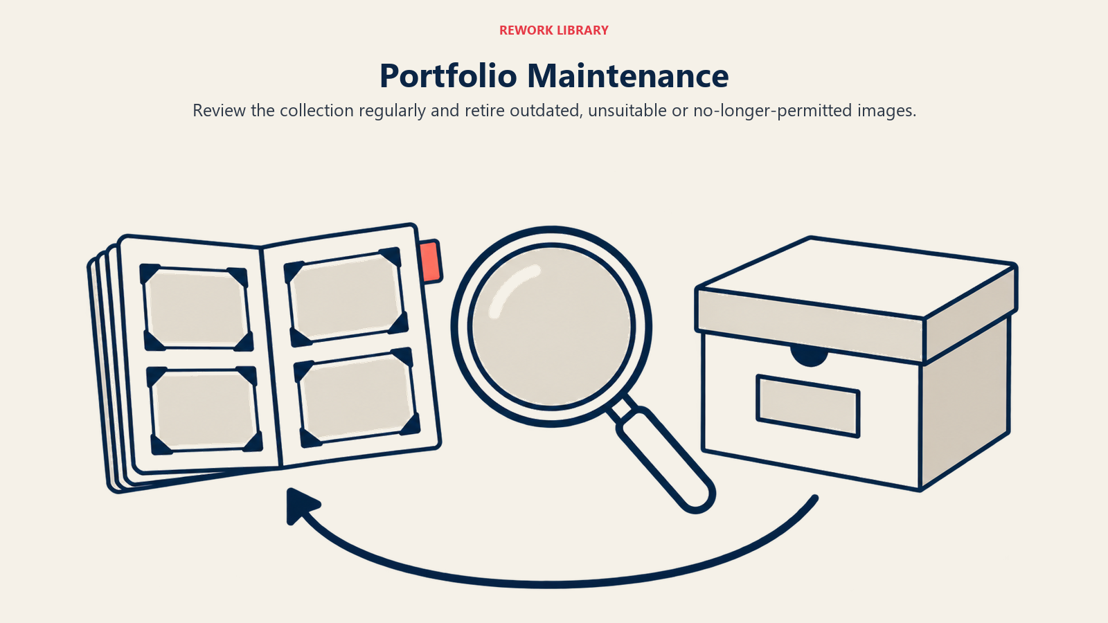 Portfolio Maintenance illustrated by portfolio review cycle.