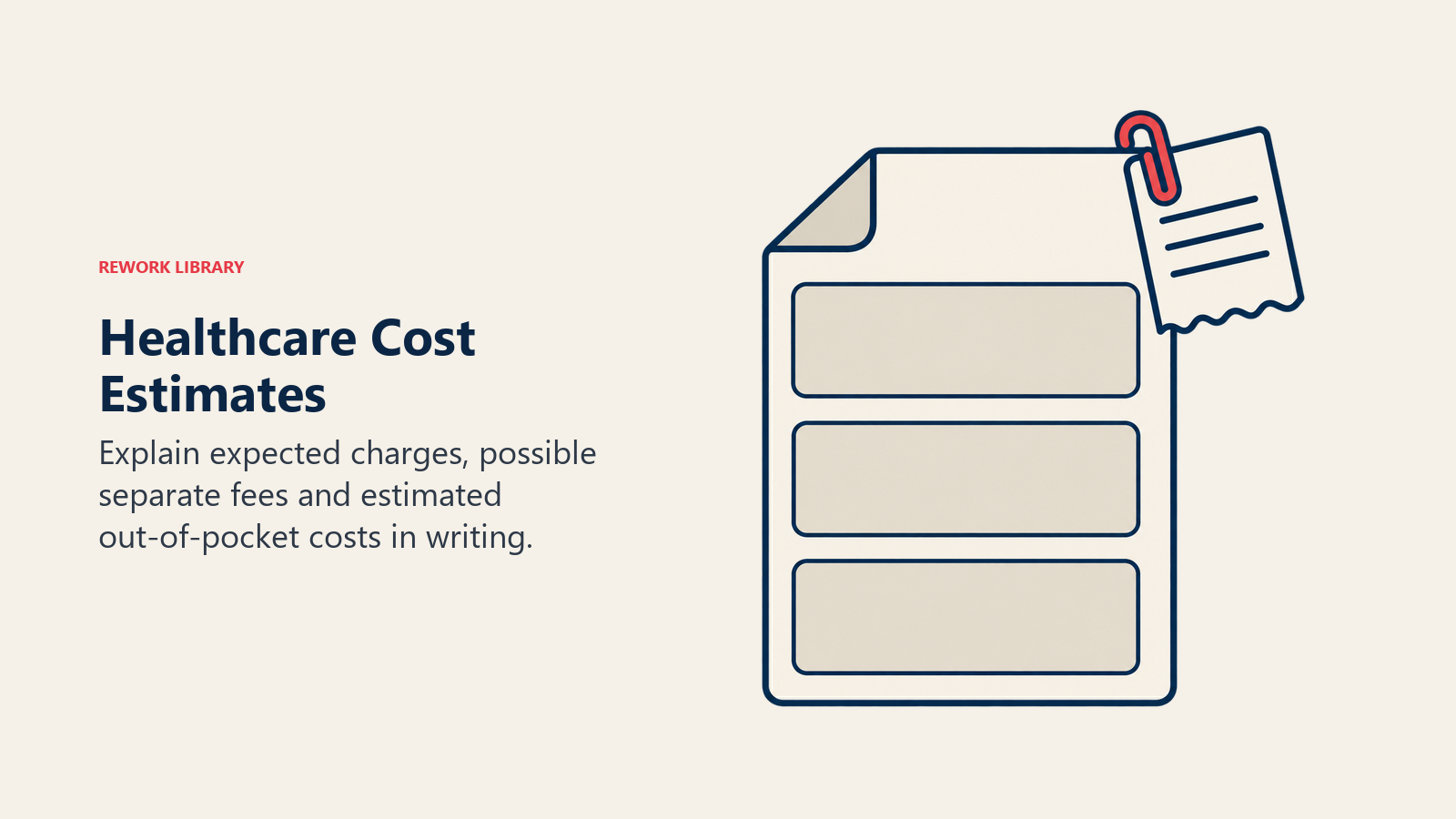Healthcare Cost Estimates illustrated by unfolded estimate components.