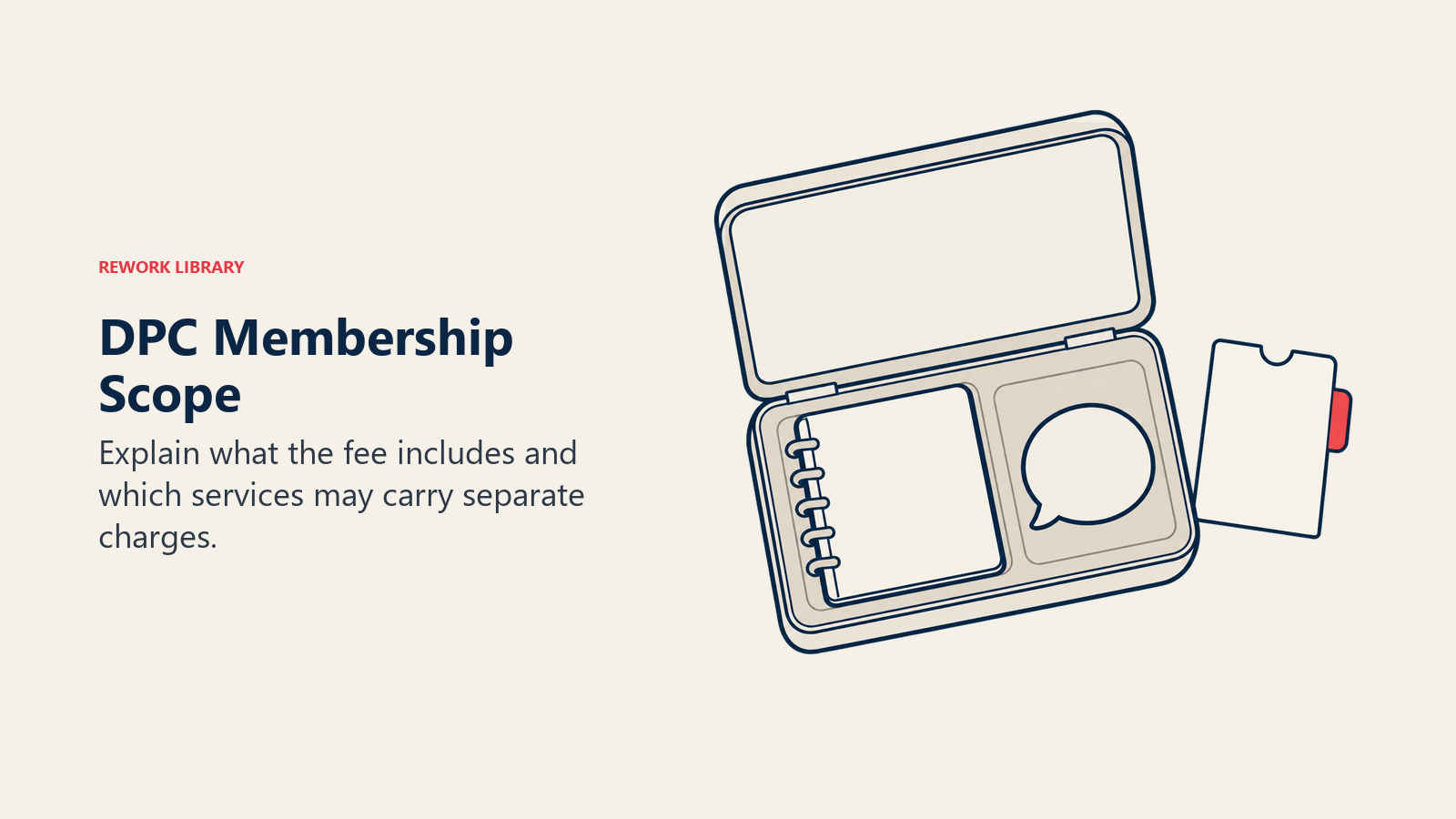 DPC Membership Scope illustrated with membership case and separate service slip