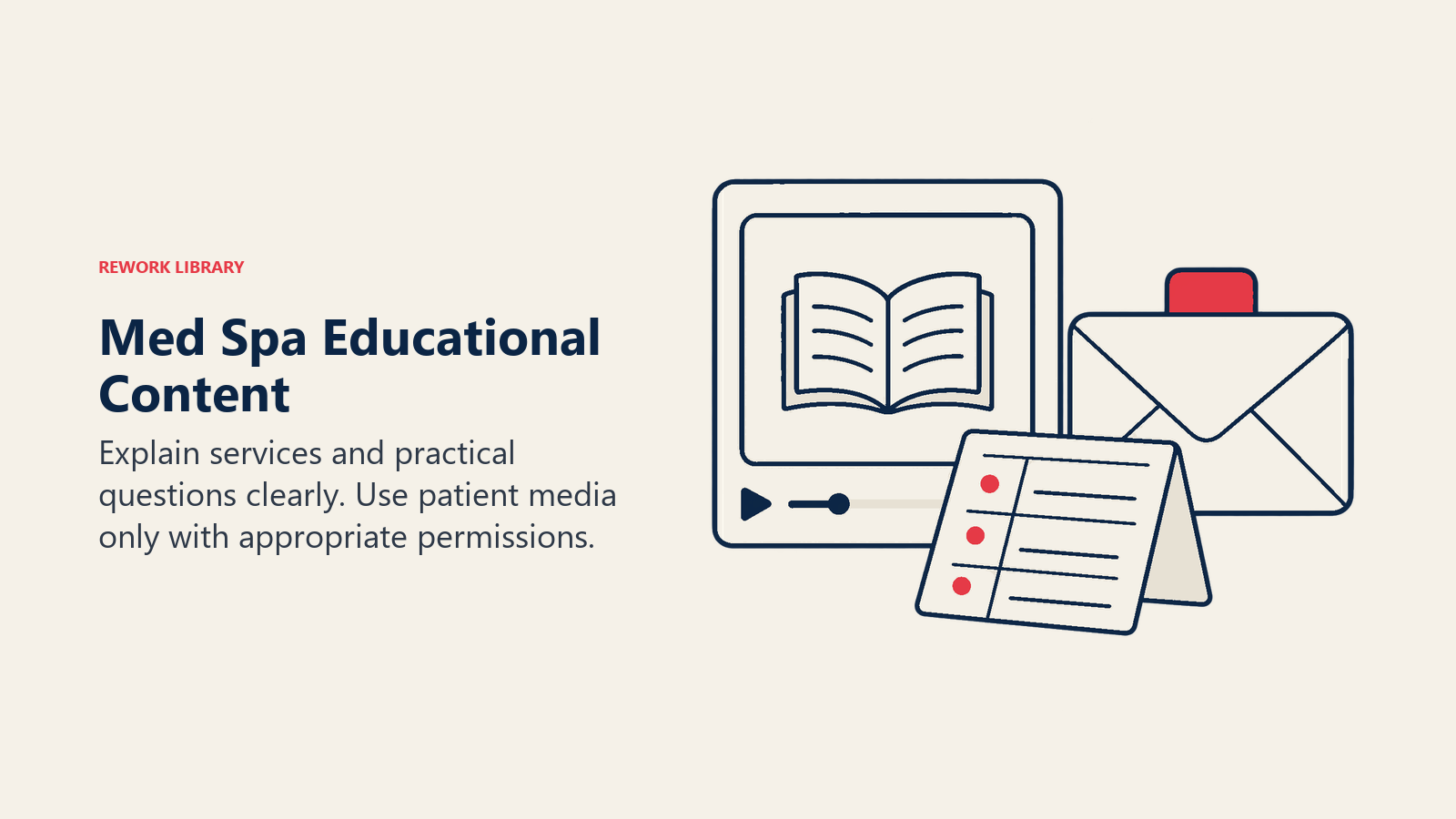 Med Spa Educational Content: The section combines education, team introductions and patient media requiring consent; images must not fabricate results.