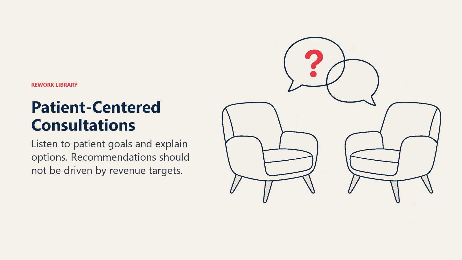 Patient-Centered Consultations: Good consultation begins with listening and recommendations tied to the patient goals rather than sales pressure.