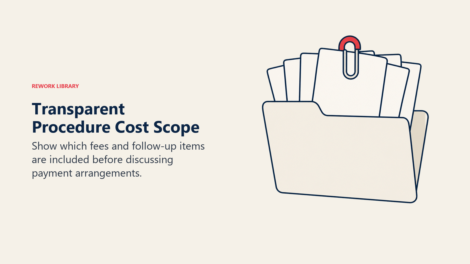 Transparent Procedure Cost Scope illustrated by single estimate folder and visible cost components.