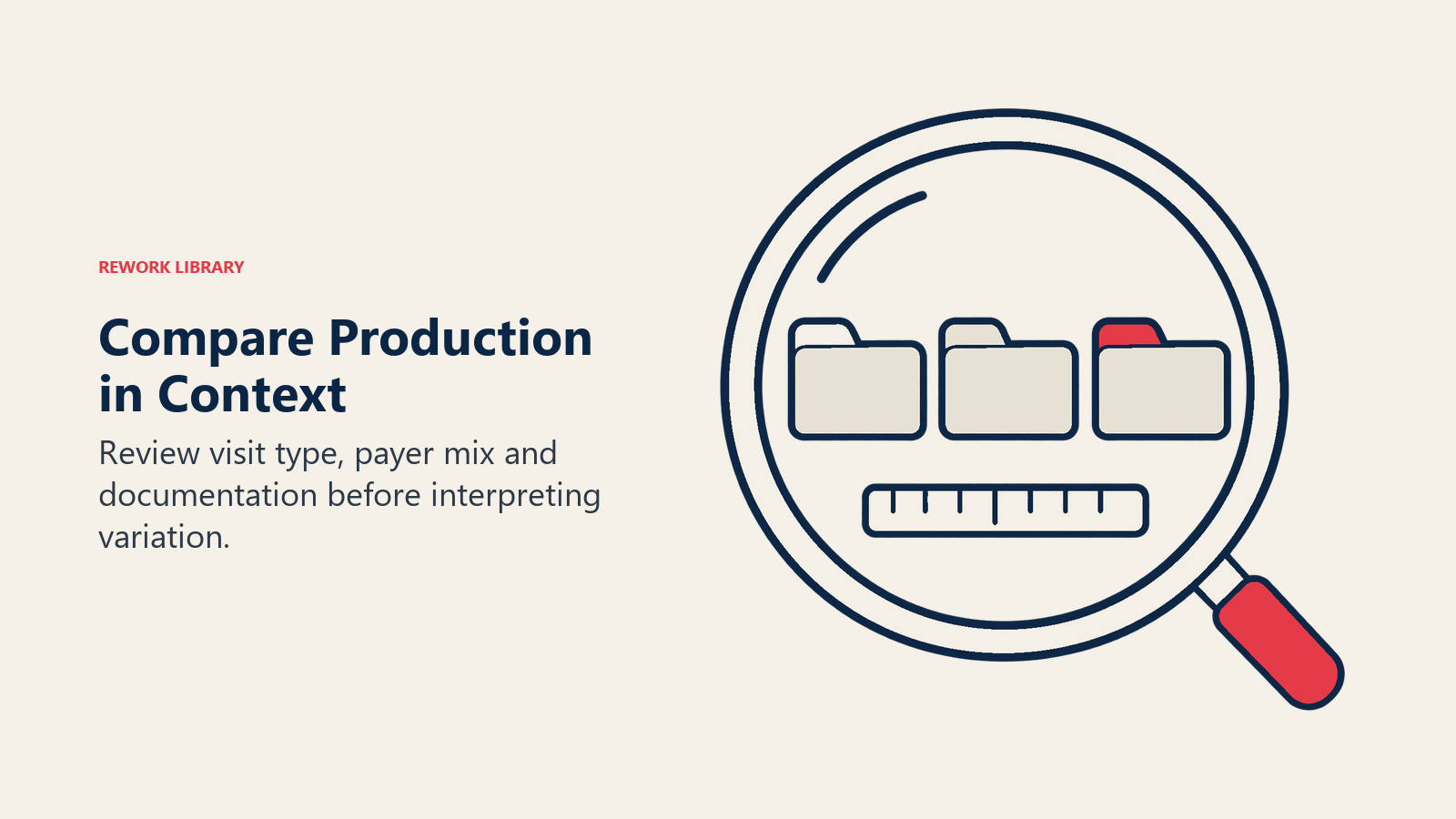 Compare Production in Context: Review visit type, payer mix and documentation before interpreting variation.