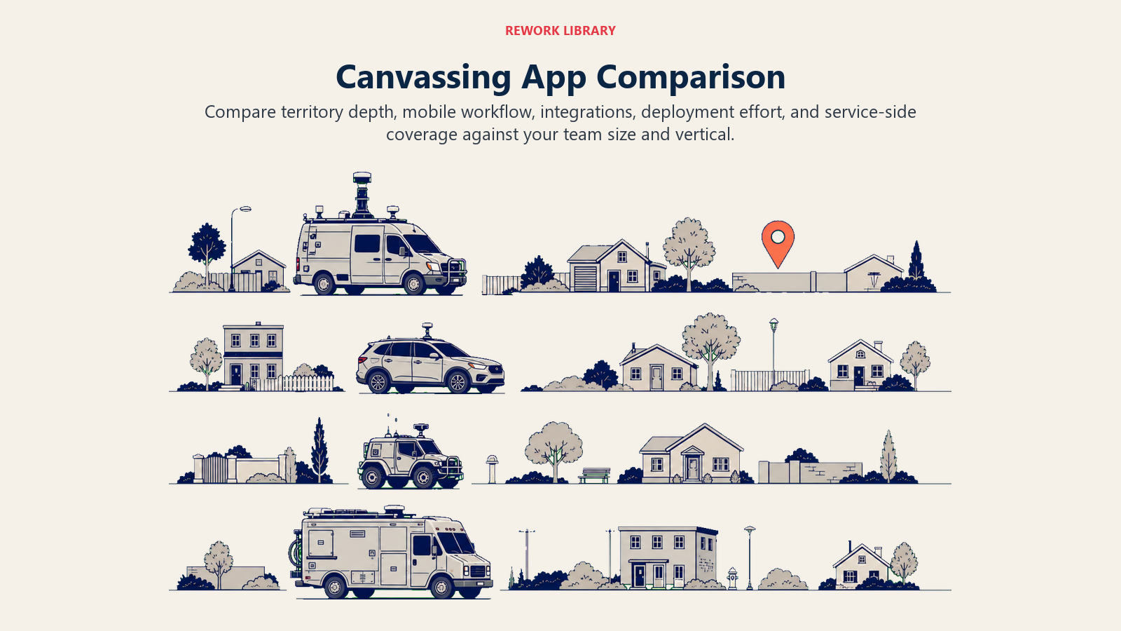 Canvassing app comparison shown as four specialized field platforms suited to different team needs