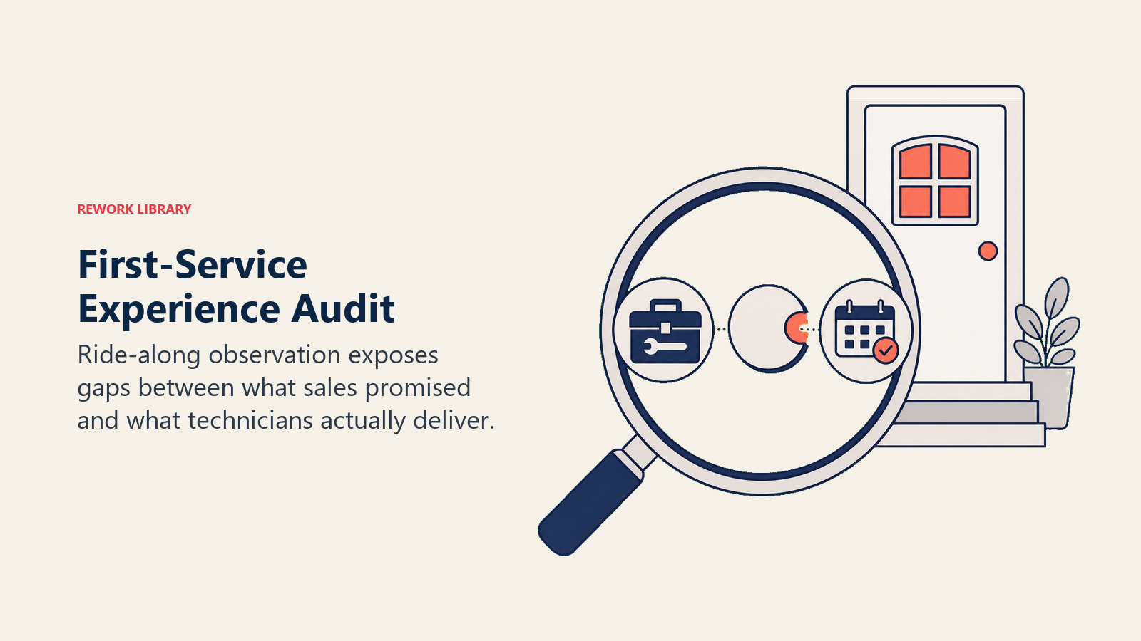 First-service experience audit aligning sales promises with technician delivery