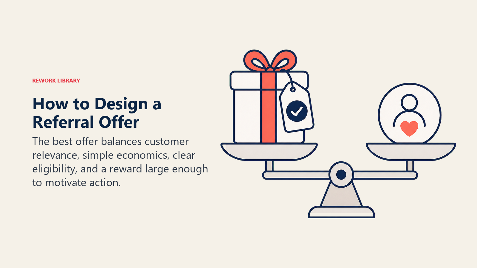 How to Design a Referral Offer shown as balanced referral package