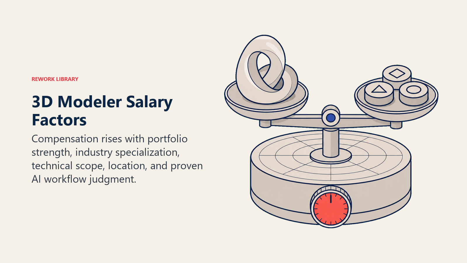3D modeler salary factors illustrated by a calibrated balance of portfolio quality and market conditions