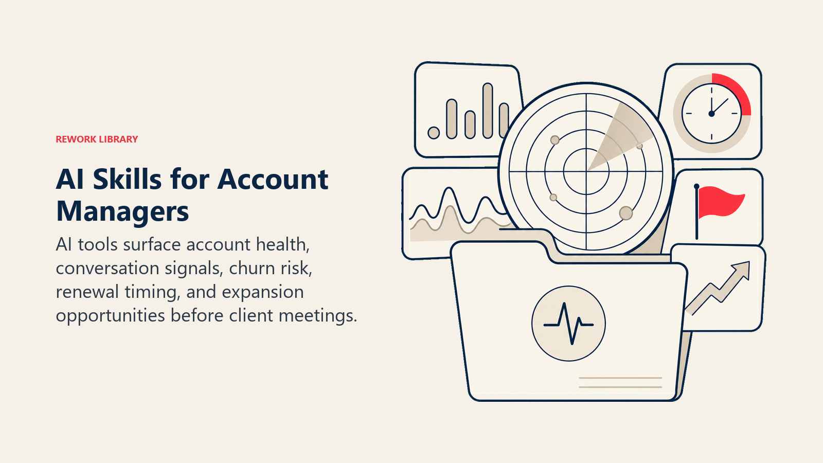 AI skills for account managers shown as account signals becoming a client briefing