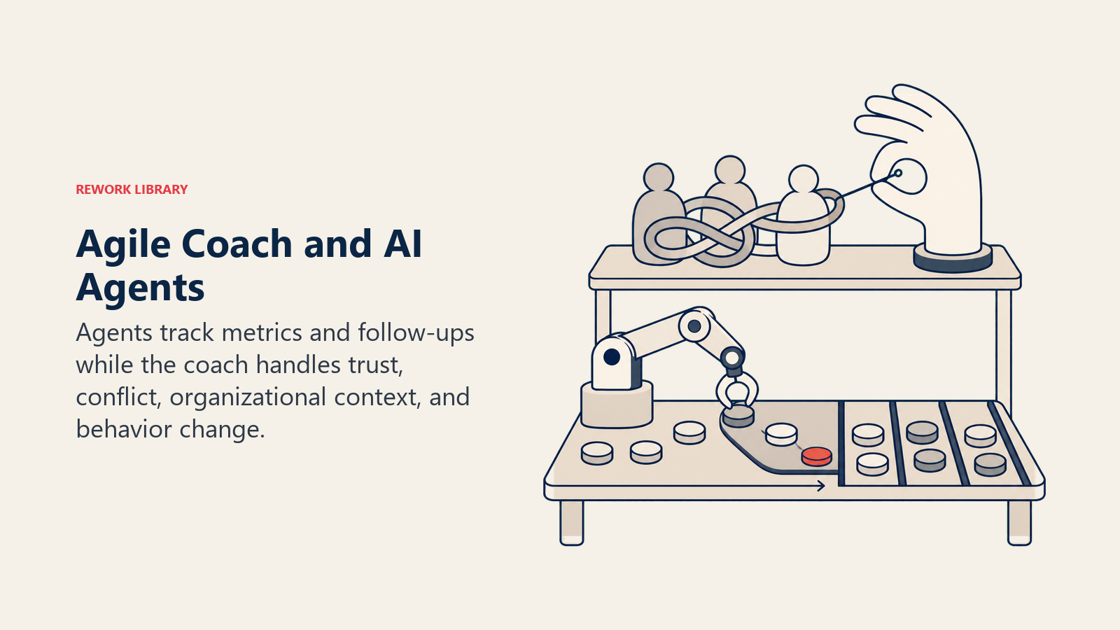 Agile Coach and AI agent work divided between metric tracking and human coaching